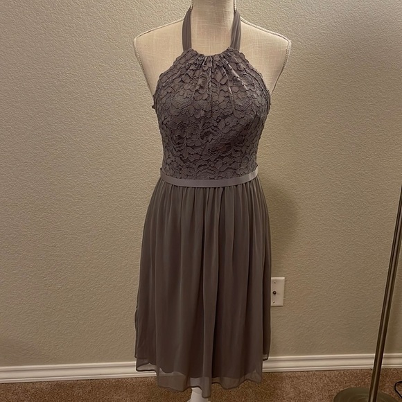 David’s Bridal Gray Bridesmaids Dress Size 2 - Picture 1 of 9